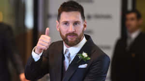 Elegant Sportsman Thumbs Up Wallpaper