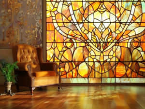 Elegant Stained Glass Interior Wallpaper