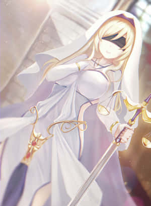 Elegant Sword Maiden Anime Art Wallpaper