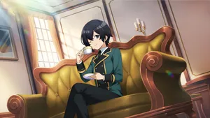 Elegant Tea Time Anime Character Wallpaper