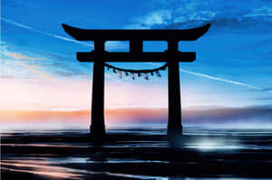 Elegant Torii Gate In A Serene Shinto Shrine Wallpaper