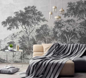 Elegant Tree Mural Living Room Decor Wallpaper