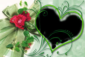 Elegant Wedding Frame Illuminated By Warm Love Wallpaper