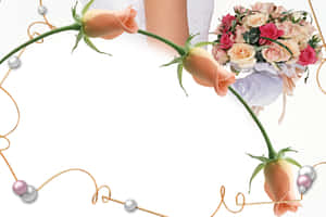 Elegant Wedding Framewith Bouquet Wallpaper