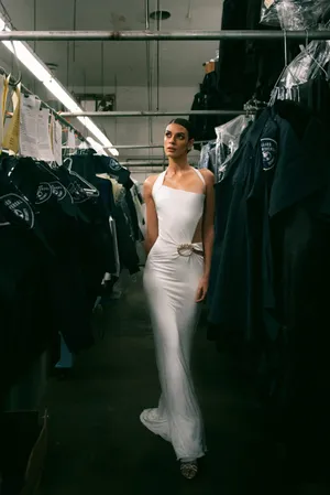 Elegant White Dress Backstage Wallpaper