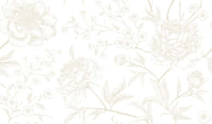 Elegant White Floral Pattern Wallpaper