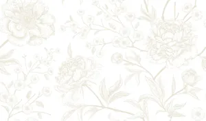 Elegant White Floral Pattern Wallpaper