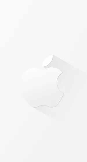 Elegant White Iphone With Apple Logo Wallpaper