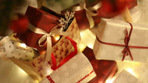 Elegant Wrapped Christmas Gifts Wallpaper