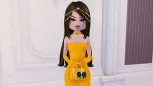 Elegant Yellow Evening Dress Wallpaper