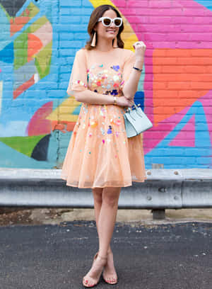 Elegant Yellow Summer Dress In Bloom Wallpaper