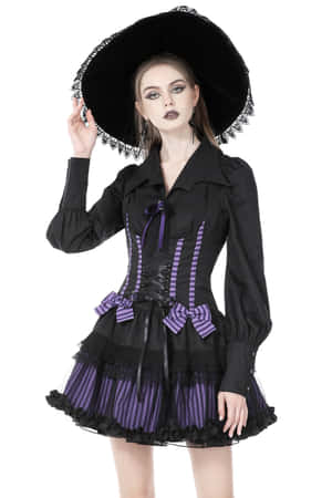 Elegant Young Woman In Classic Lolita Fashion Wallpaper