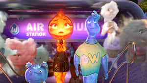 Elemental Characters At Air Station Wallpaper