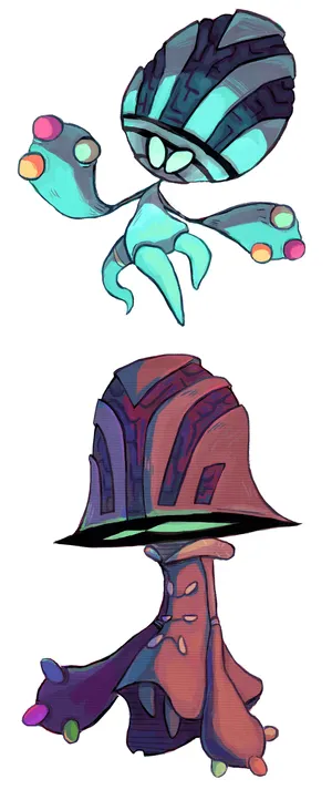 Elgyem And Beheeyem Wallpaper