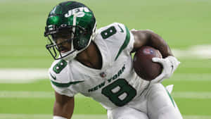 Elijah Moore New York Jets Action Shot Wallpaper