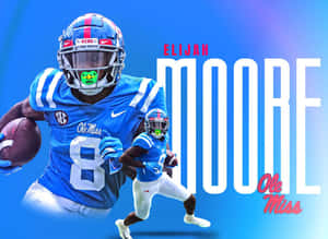 Elijah Moore Ole Miss Football Artwork Wallpaper