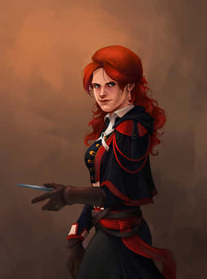 Elise De La Serre In A Commanding Pose Wallpaper