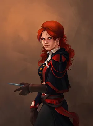 Elise De La Serre In A Commanding Pose Wallpaper