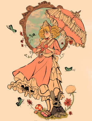 Elizabeth Midford Striking A Graceful Pose In Her Elegant Dress. Wallpaper