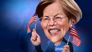 Elizabeth Warren Bobblehead Caricature Wallpaper