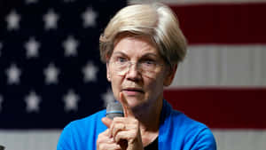 Elizabeth Warren Engaged With Her Audience Wallpaper