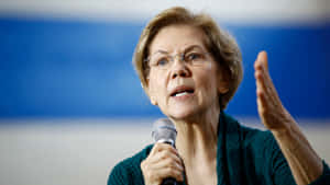 Elizabeth Warren With Open Palm Wallpaper