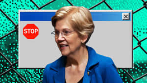 Elizabeth Warren With Windows Error Wallpaper