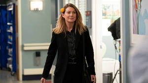 Ellen Pompeo With A Flower Wallpaper