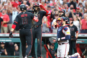 Elly De La Cruz Poised In An Elegant Evening Dress. Wallpaper