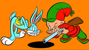 Elmer Fudd Looking Down Hole Wallpaper