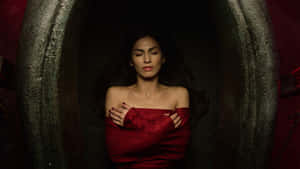 Elodie Yung Red Tube Wallpaper