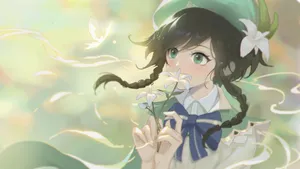 Eloquent Breeze: Venti In His Element Wallpaper