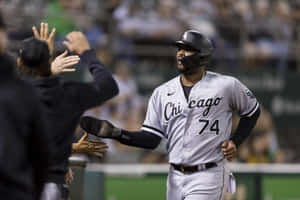 Eloy Jimenez Chicago Baseball Player Celebration Wallpaper