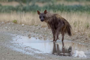 Elusive Brown Hyena Wallpaper