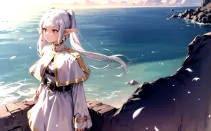 Elven Mage By The Sea Wallpaper