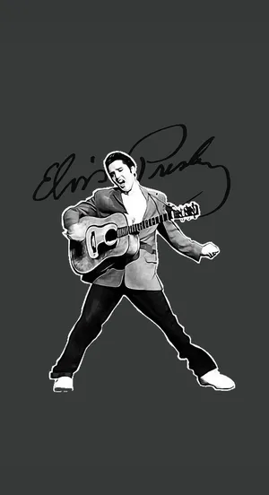 Elvis Presley Monochrome-themed Design Wallpaper