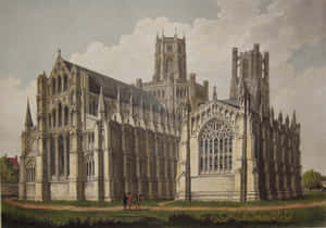 Ely Cathedral Historic Artwork Wallpaper