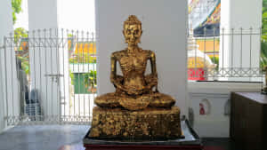 Emaciated Buddha Statue Wallpaper