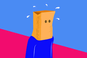 Embarrassed Person With Paper Bag Head Wallpaper