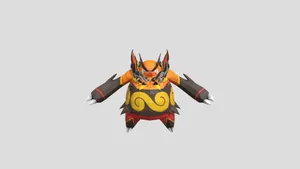 Emboar With Yellow Swirled Markings Wallpaper