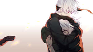 Embrace Between Anime Characters Wallpaper