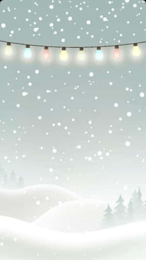 Embrace The Cozy Winter Vibes With This Beautiful Snow-covered Landscape. Wallpaper