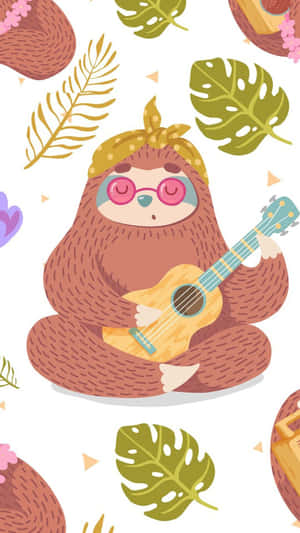 Embrace The Cuteness Of A Kawaii Sloth Wallpaper