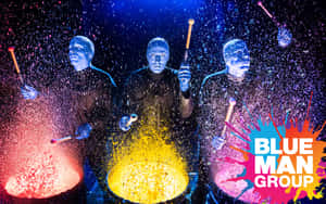 Embrace The Joy Of Blue Man Group Wallpaper