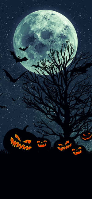 Embrace The Neon Color Of Halloween Wallpaper