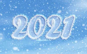 Embrace The New Year - Snowy 2021 Welcome Scene. Wallpaper