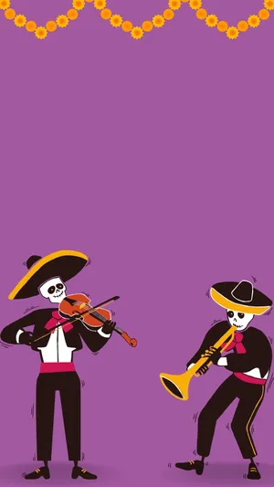 Embrace The Season's Spookiest Theme With Our Full-coverage Skeleton Costumes Wallpaper