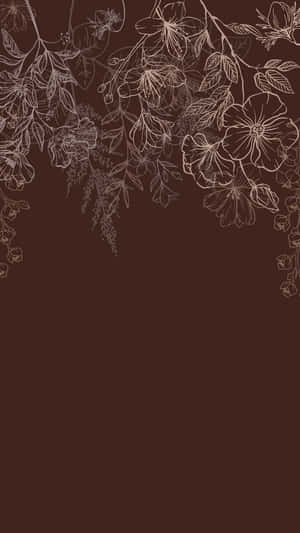 Embrace The Simplicity - Floral Minimalist Brown Aesthetic Wallpaper