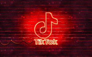 Embrace The Vibrancy: Tiktok's Neon Red Logo Wallpaper