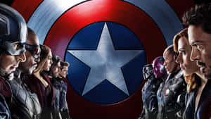 Embrace Your Patriotic Side With Captain America Dual Screen Wallpaper. Wallpaper